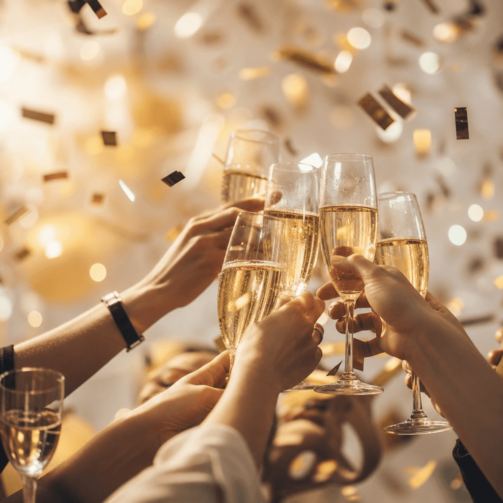 Celebration scene for congratulations messages