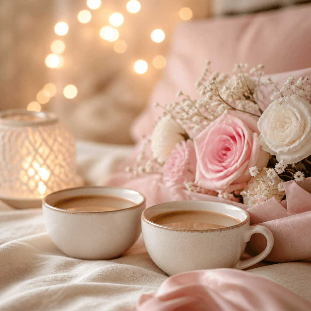 Romantic setting for anniversary wishes