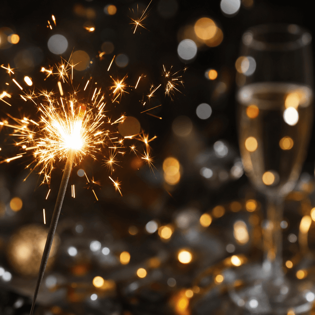 Festive lights for New Year wishes